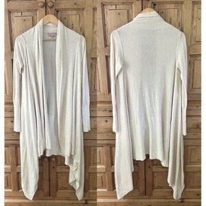 Ted Baker London 2 (US 6) Cream Kristo Waterfall Drape‎ Cardigan Sweater